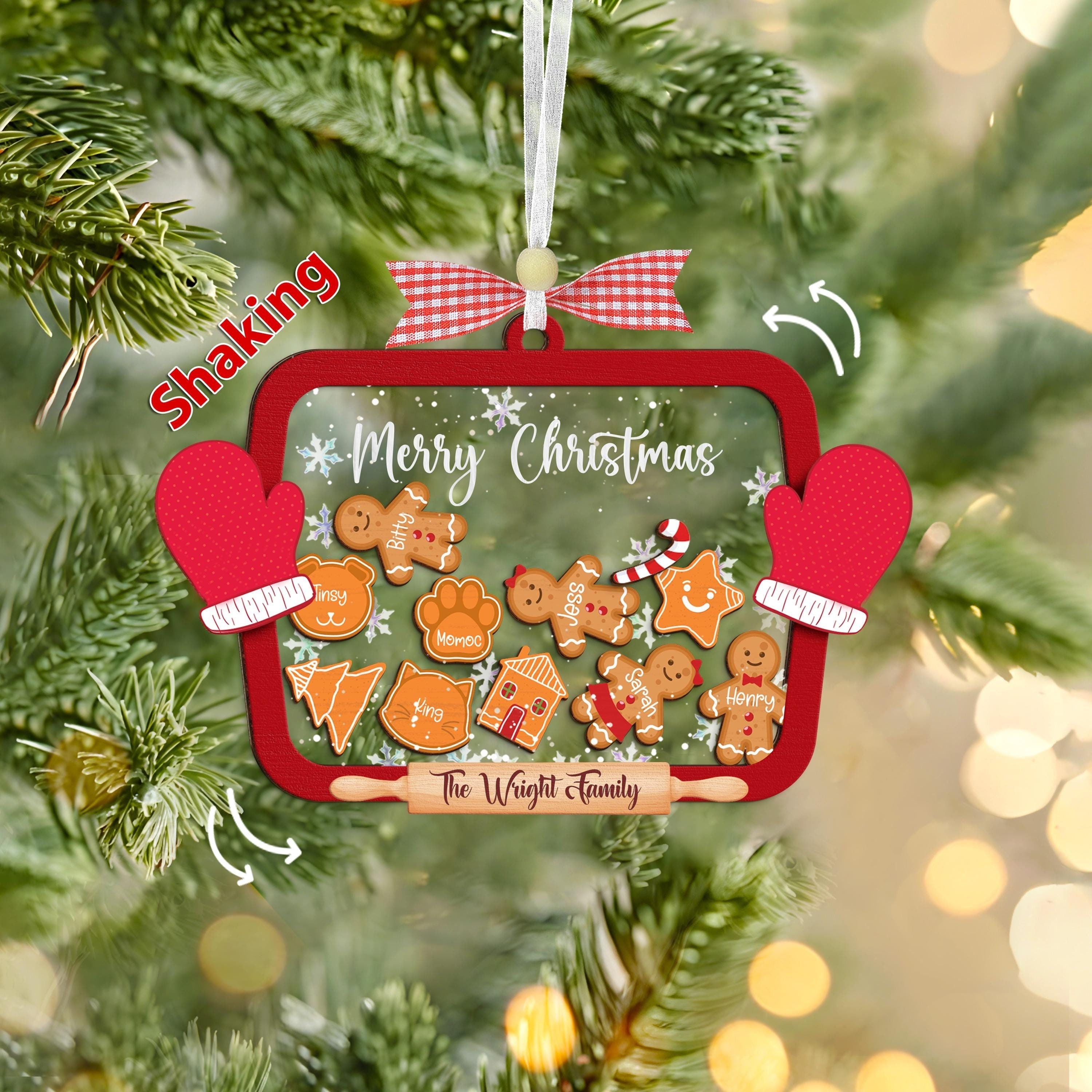 Custom Family Member Shaker Ornament,Gingerbread Family Ornament,Gingerbread With Hat Christmas Ornament,4D Cookie Ornament,Christmas Gift Custom Family Member Shaker Ornament,Gingerbread Family Ornament,Gingerbread With Hat Christmas Ornament,4D Cookie Ornament,Christmas Gift