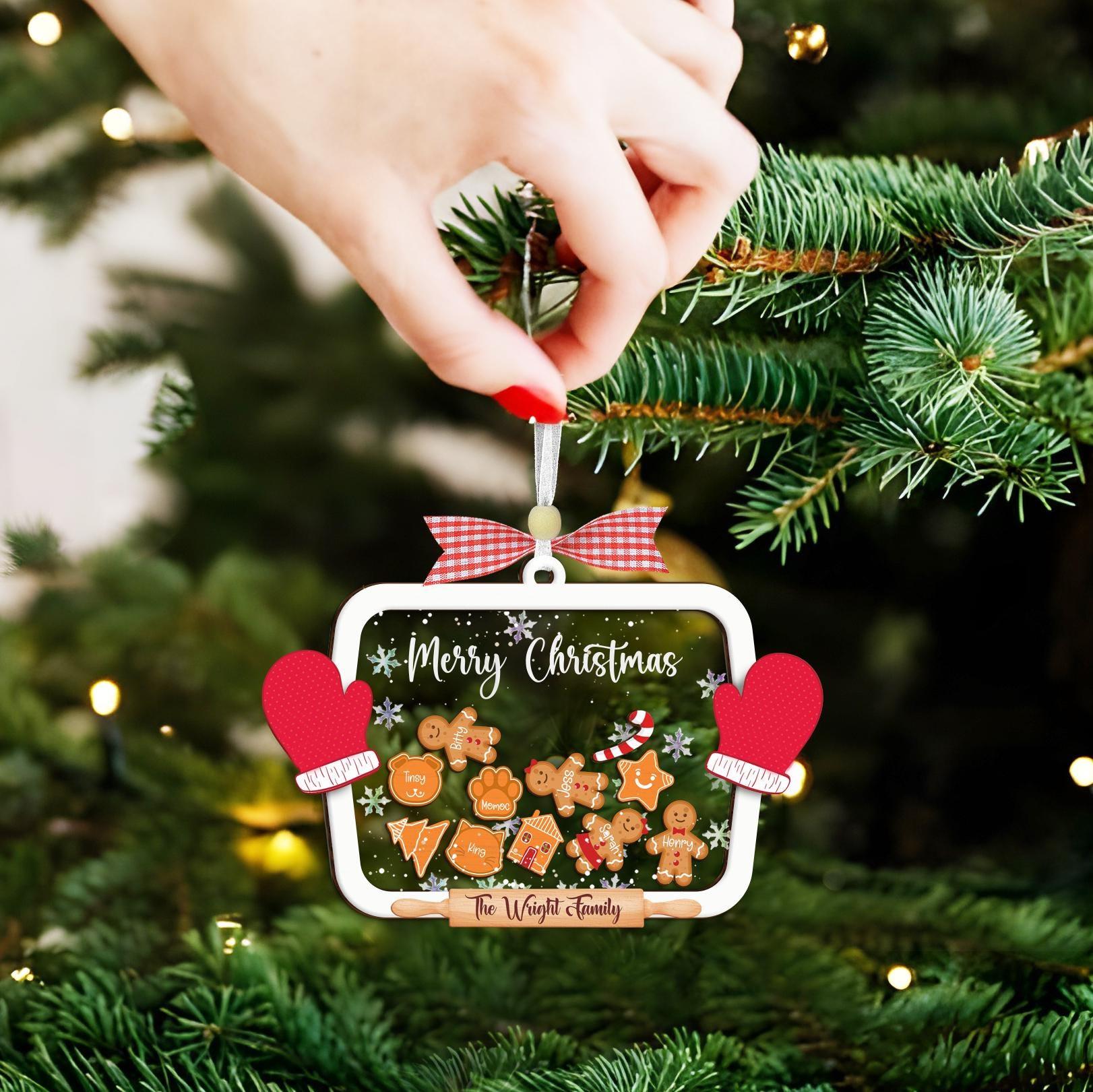 Custom Family Member Shaker Ornament,Gingerbread Family Ornament,Gingerbread With Hat Christmas Ornament,4D Cookie Ornament,Christmas Gift Custom Family Member Shaker Ornament,Gingerbread Family Ornament,Gingerbread With Hat Christmas Ornament,4D Cookie Ornament,Christmas Gift