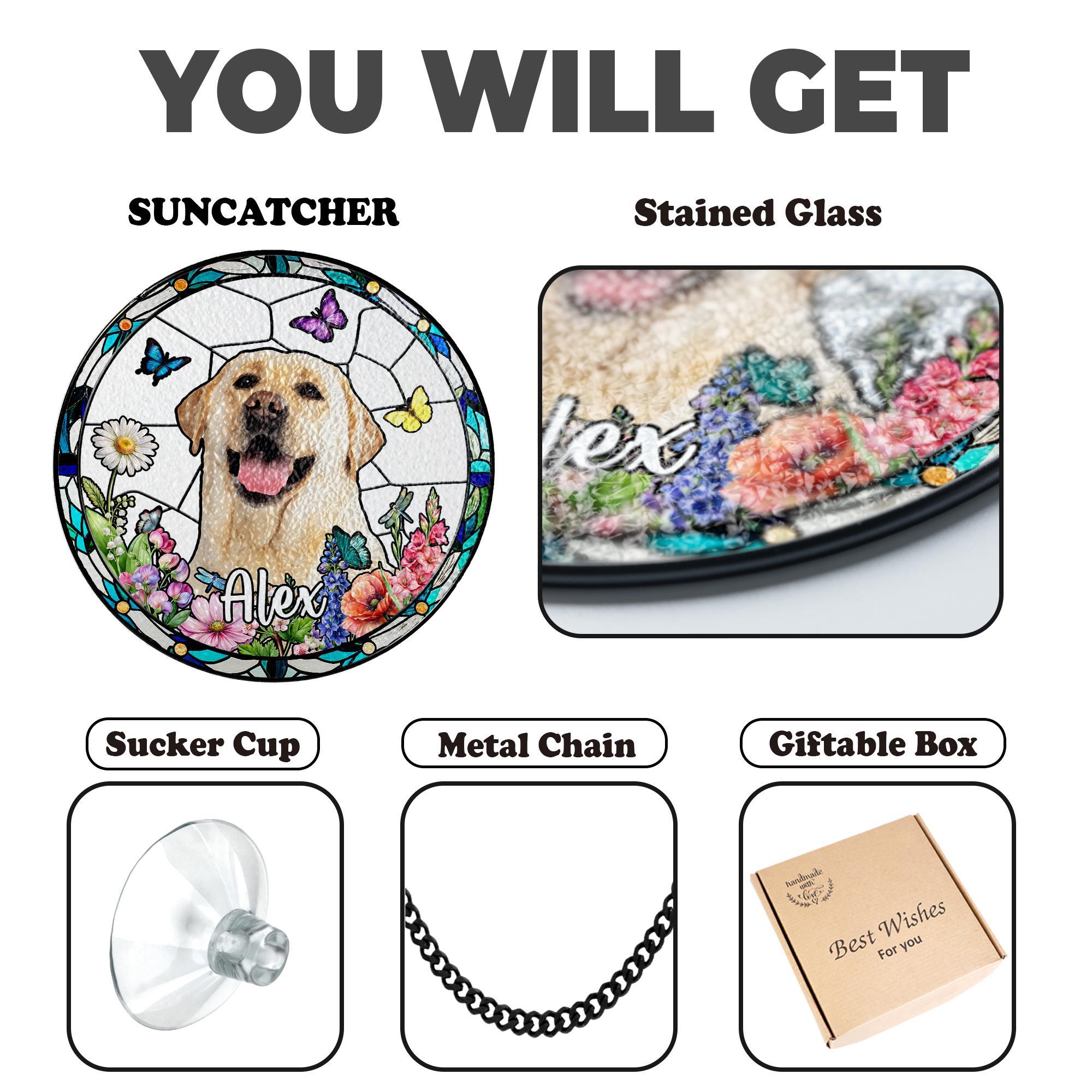 Custom Pet Portrait Stained Glass Suncatcher,Window Hanging,Pet Lover,Thoughtful Sympathy Gift for Dog Cat Lover,Pet Photo,Pet Memorial Custom Pet Portrait Stained Glass Suncatcher,Window Hanging,Pet Lover,Thoughtful Sympathy Gift for Dog Cat Lover,Pet Photo,Pet Memorial