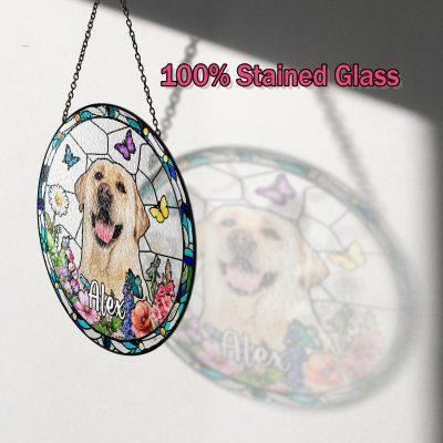 Custom Pet Portrait Stained Glass Suncatcher,Window Hanging,Pet Lover,Thoughtful Sympathy Gift for Dog Cat Lover,Pet Photo,Pet Memorial Custom Pet Portrait Stained Glass Suncatcher,Window Hanging,Pet Lover,Thoughtful Sympathy Gift for Dog Cat Lover,Pet Photo,Pet Memorial