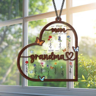 Grandma's Garden Suncatcher First Mom Now Grandma Personalized Birth Flower, Birth months Window Hanging Suncatcher Mothers Day Gift For Mom Grandma's Garden Suncatcher First Mom Now Grandma Personalized Birth Flower, Birth months Window Hanging Suncatcher Mothers Day Gift For Mom