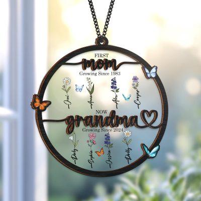 Grandma's Garden Suncatcher First Mom Now Grandma Personalized Birth Flower, Birth months Window Hanging Suncatcher Mothers Day Gift For Mom Grandma's Garden Suncatcher First Mom Now Grandma Personalized Birth Flower, Birth months Window Hanging Suncatcher Mothers Day Gift For Mom