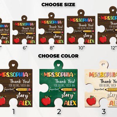 Personalized Thank You Teacher Puzzle Sign,Thank You Gift, Teacher Appreciation Sign,Thank You for Being Such an Important Piece of My Story Personalized Thank You Teacher Puzzle Sign,Thank You Gift, Teacher Appreciation Sign,Thank You for Being Such an Important Piece of My Story