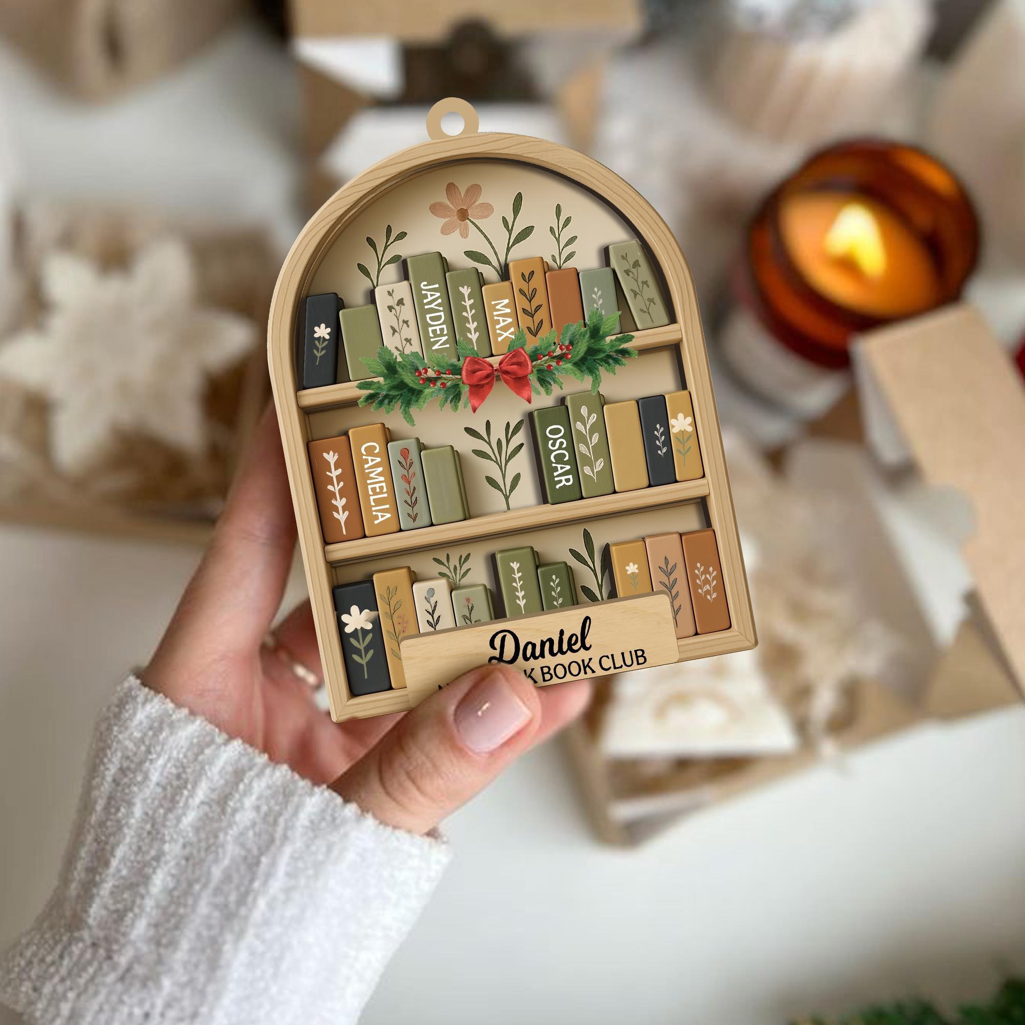 Personalized Book Club Christmas Wood Ornament, Book Club Christmas Ornament, Christmas Books Ornaments, Gift for Librarian or Reader Personalized Book Club Christmas Wood Ornament, Book Club Christmas Ornament, Christmas Books Ornaments, Gift for Librarian or Reader