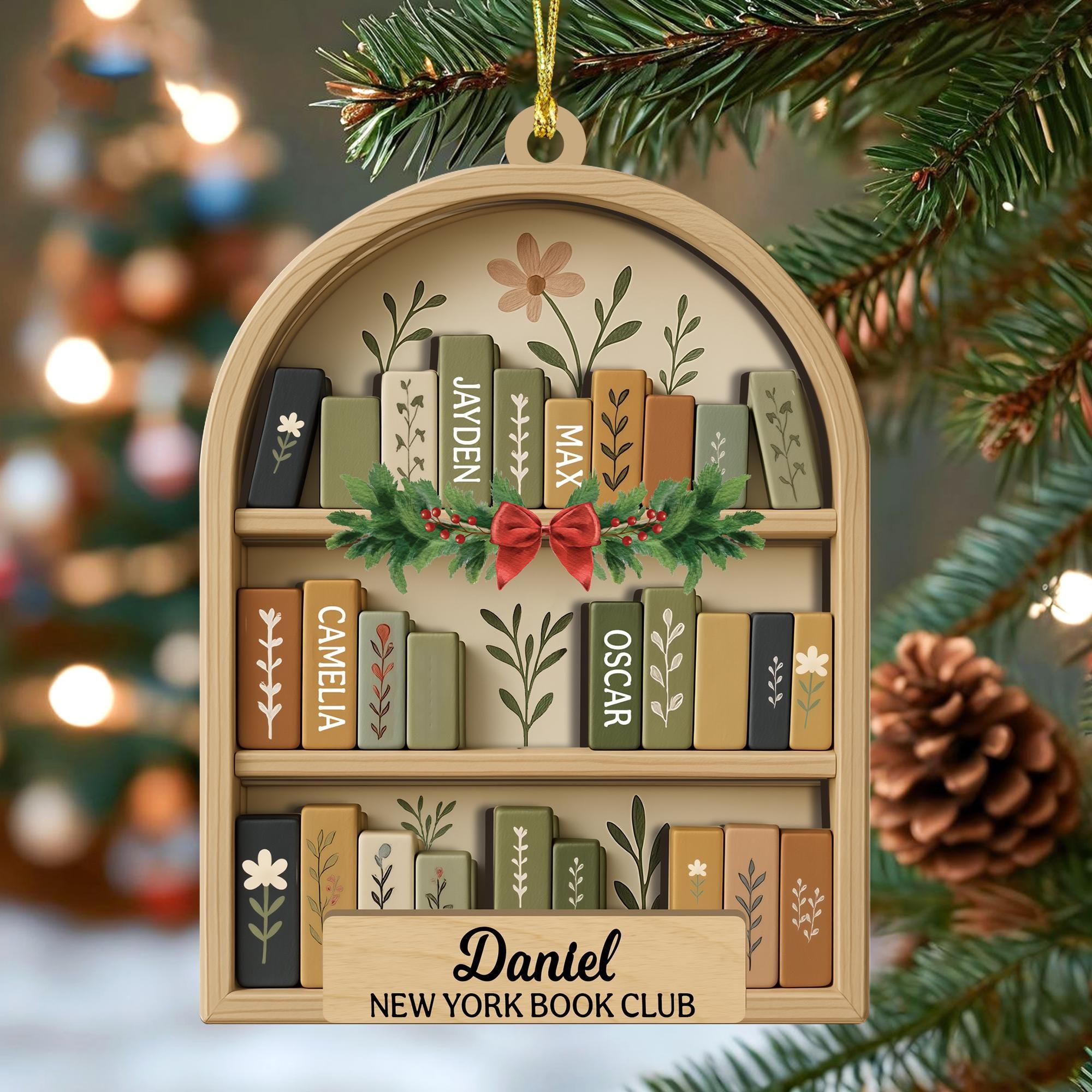Personalized Book Club Christmas Wood Ornament, Book Club Christmas Ornament, Christmas Books Ornaments, Gift for Librarian or Reader Personalized Book Club Christmas Wood Ornament, Book Club Christmas Ornament, Christmas Books Ornaments, Gift for Librarian or Reader