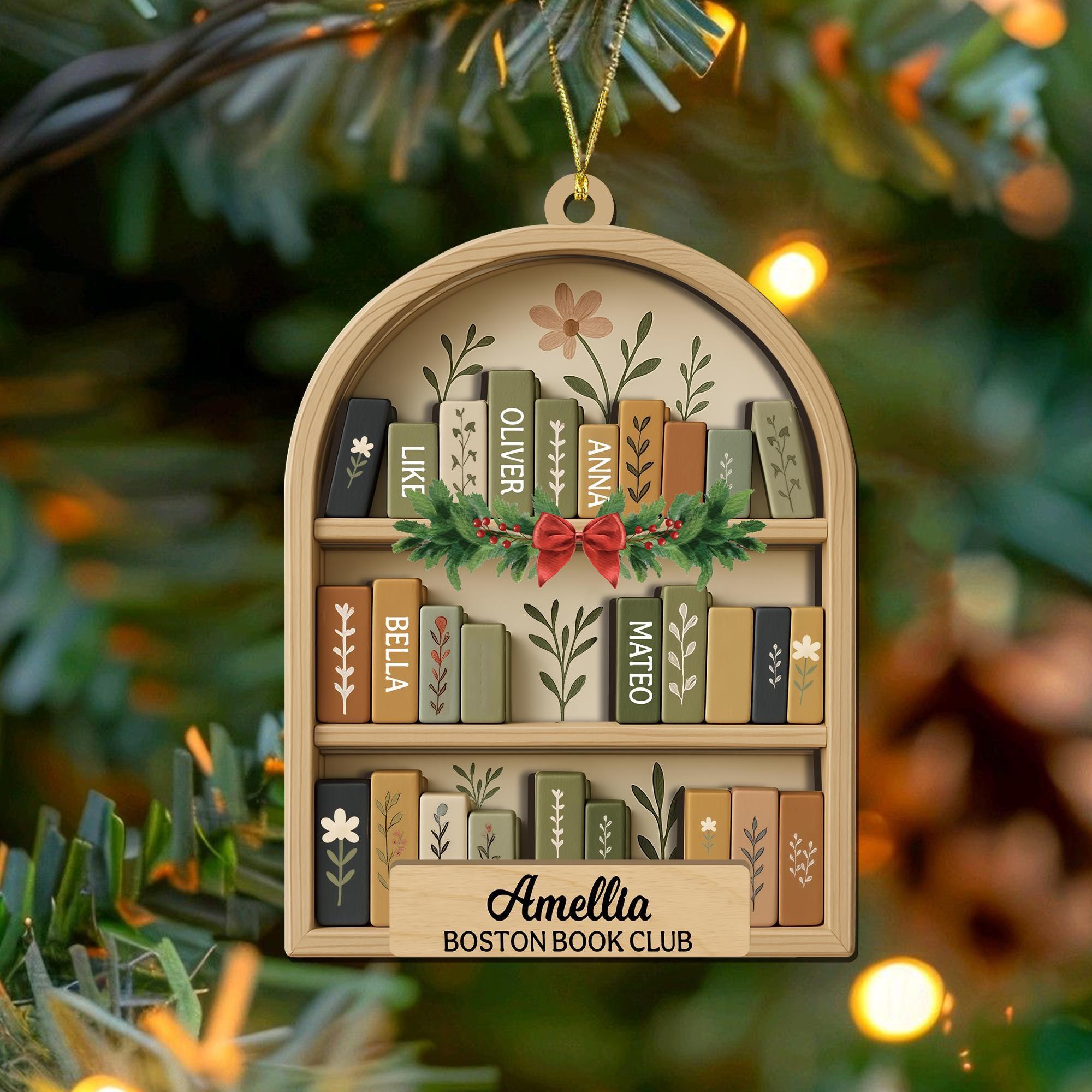 Personalized Book Club Christmas Wood Ornament, Book Club Christmas Ornament, Christmas Books Ornaments, Gift for Librarian or Reader Personalized Book Club Christmas Wood Ornament, Book Club Christmas Ornament, Christmas Books Ornaments, Gift for Librarian or Reader