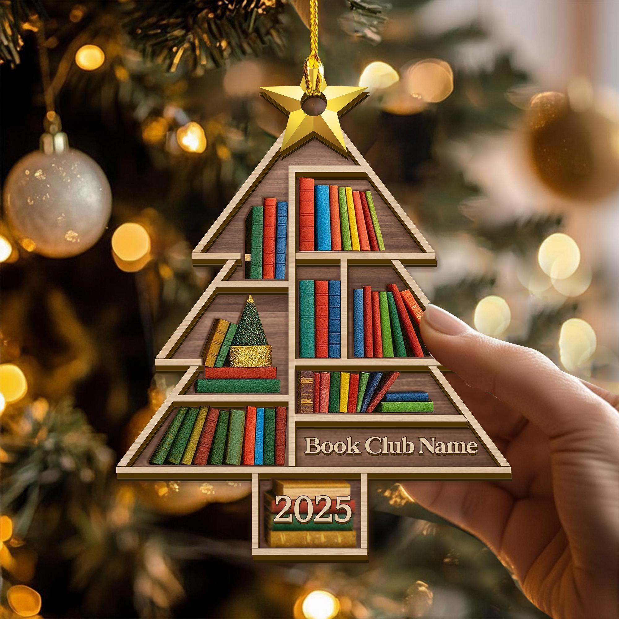 Personalized Book Club Christmas Wood Ornament, Book Club Christmas Ornament, Christmas Books Ornaments, Gift for Librarian or Reader 2 Personalized Book Club Christmas Wood Ornament, Book Club Christmas Ornament, Christmas Books Ornaments, Gift for Librarian or Reader 2