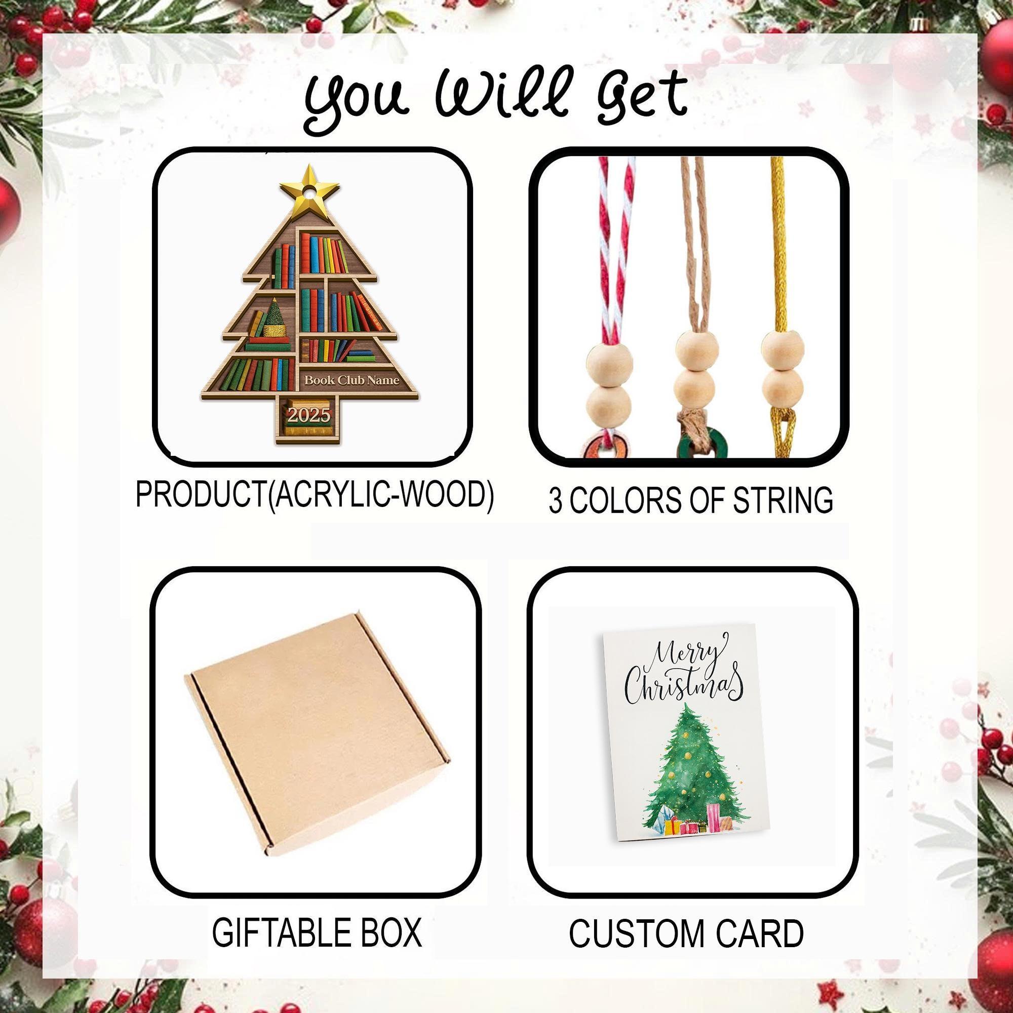 Personalized Book Club Christmas Wood Ornament, Book Club Christmas Ornament, Christmas Books Ornaments, Gift for Librarian or Reader 2 Personalized Book Club Christmas Wood Ornament, Book Club Christmas Ornament, Christmas Books Ornaments, Gift for Librarian or Reader 2