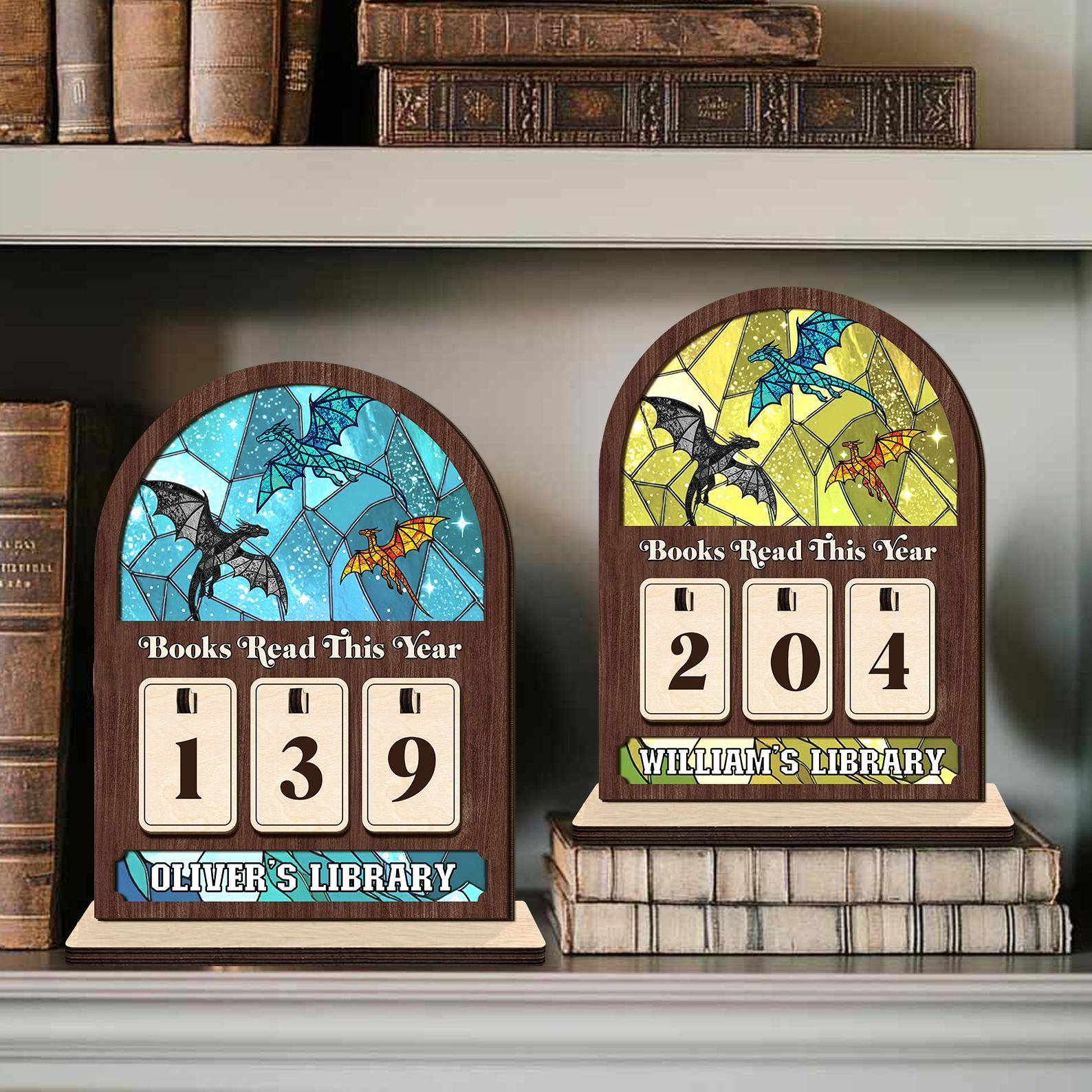 Personalized Books Read Tracker - Books Read This Year, Fantasy Book Lovers Gift, TwoDays 4th Wing Inspired Book Nook, Dragon Library Sign Personalized Books Read Tracker - Books Read This Year, Fantasy Book Lovers Gift, TwoDays 4th Wing Inspired Book Nook, Dragon Library Sign