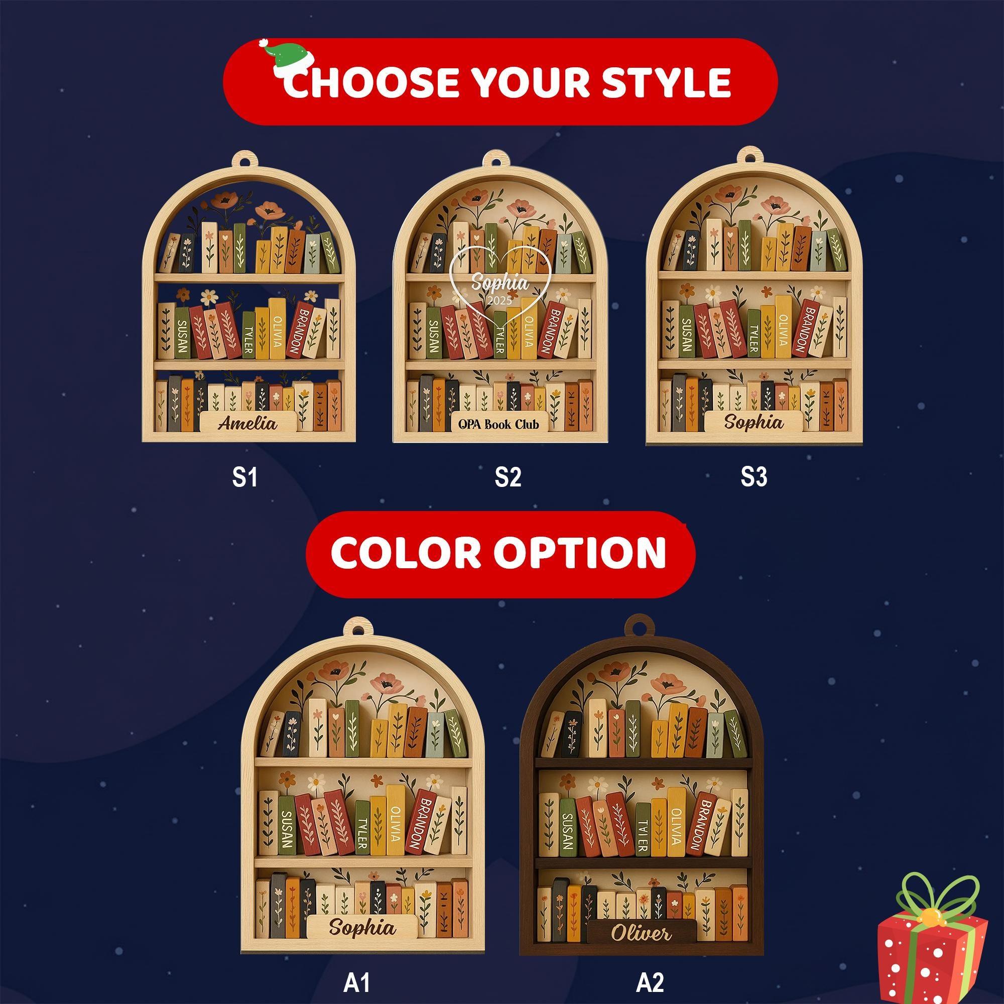 Personalized Book Club Christmas 3D Wood Ornament, Book Club Christmas Ornament, Christmas Books Ornaments, Gift for Librarian or Reader D36 Personalized Book Club Christmas 3D Wood Ornament, Book Club Christmas Ornament, Christmas Books Ornaments, Gift for Librarian or Reader D36