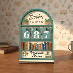 Personalized Vintage Book Read Tracker, Book Lover Gift, Reading Tracker, Library Decor, Books Read This Year Counter, Reading Lover Gift