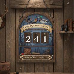 Birds Spotted This Year Tracker, Personalized Birding Log Sign, Bird Watcher Gift, Wooden Bird Count Board, Custom Nature Lover Decor