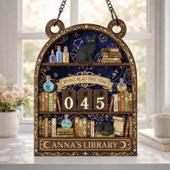 Books Read This Year Tracker, Witchy Cat Book Counter Sign, Personalized Library Decor, Magical Reading Tracker, Gift for Book Lovers