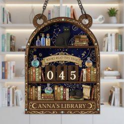 Books Read This Year Tracker, Witchy Cat Book Counter Sign, Personalized Library Decor, Magical Reading Tracker, Gift for Book Lovers