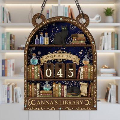 Books Read This Year Tracker, Witchy Cat Book Counter Sign, Personalized Library Decor, Magical Reading Tracker, Gift for Book Lovers Books Read This Year Tracker, Witchy Cat Book Counter Sign, Personalized Library Decor, Magical Reading Tracker, Gift for Book Lovers