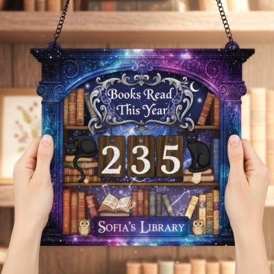 Books Read This Year Tracker, Personalized Reading Log Sign, Galaxy Library Book Counter, Cat Book Lover Gift, Custom Reader Wall Decor Books Read This Year Tracker, Personalized Reading Log Sign, Galaxy Library Book Counter, Cat Book Lover Gift, Custom Reader Wall Decor