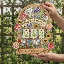 Books Read This Year Tracker, Floral Book Counter Sign, Personalized Library Decor, Stained Glass Style Reading Tracker Gift for Book Lovers Books Read This Year Tracker, Floral Book Counter Sign, Personalized Library Decor, Stained Glass Style Reading Tracker Gift for Book Lovers